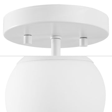 Marcel Bistro 7.75" Bohemian Farmhouse Iron/Frosted Glass LED Semi Flush Mount